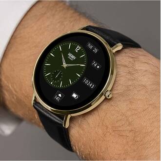 HENRY LONDON Smartwatch Gold & Black Leather HLS65-0008, image 3
