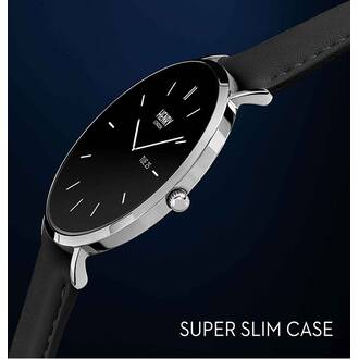 HENRY LONDON Smartwatch Silver & Black Leather HLS65-0009, image 4