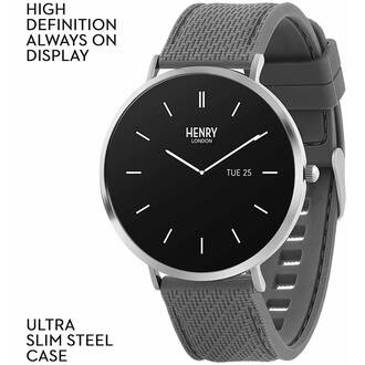 HENRY LONDON Smartwatch Silver & Slate Silicone HLS65-0011, image 2