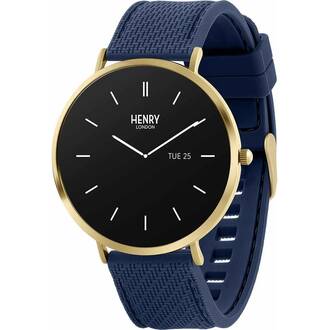 HENRY LONDON Smartwatch Gold & Navy Silicone HLS65-0012