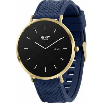HENRY LONDON Smartwatch Gold & Navy Silicone HLS65-0012