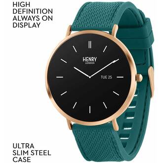 HENRY LONDON Smartwatch Rose & Teal Silicone HLS65-0014, image 2