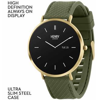HENRY LONDON Smartwatch Gold & Forest Silicone HLS65-0018, image 2