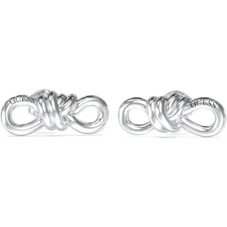 GUESS STEEL Modern Love Ασημένια Σκουλαρίκια Με Άπειρο JUBE04012JWRHT-U