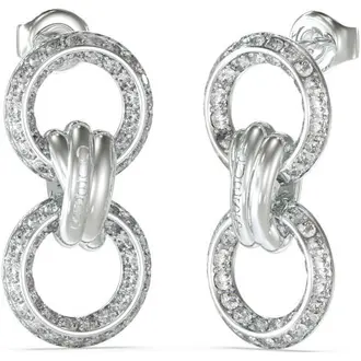 GUESS STEEL Knot You Ασημένια Σκουλαρίκια Με Ζιργκόν JUBE04061JWRHT-U