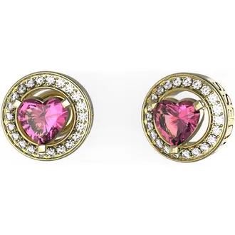 GUESS STEEL Mama Non Mama Χρυσά Σκουλαρίκια Με Ζιργκόν JUBE04669JWYGFCT-U