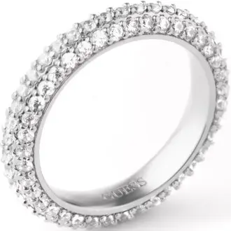 GUESS STEEL Infinity Ασημένιο Δαχτυλίδι Με Ζιργκόν JUBR04672JWRH
