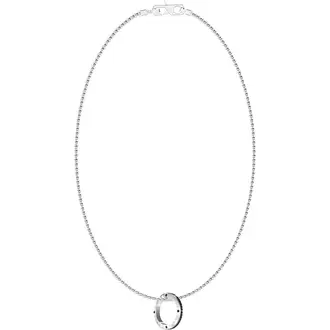 GUESS STEEL Legacy Ασημένιο Κολιέ Με Κρεμαστό 53.34cm JUMN03216JWSTBKT-U