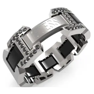 GUESS STEEL Montecarlo Δίχρωμο Δαχτυλίδι JUMR04028JWSTBK