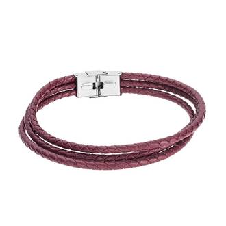 Βραχιόλι Senza Men&#039;s Steel Brown Leather Strap