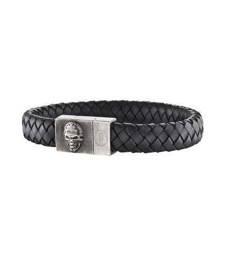 POLICE Eternal 20cm Leather Stainless Steel Bracelet 25686BLB-01L