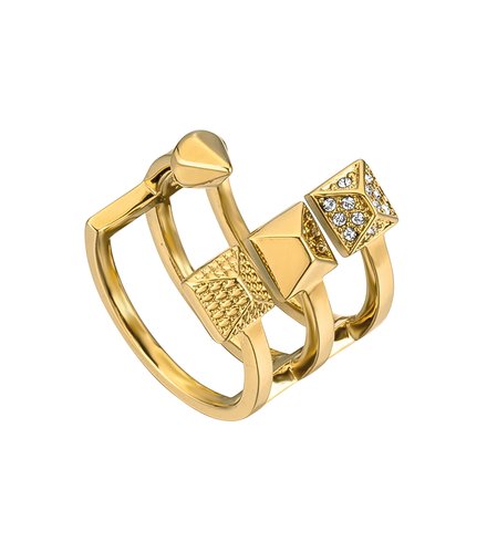 JUST CAVALLI Rock Gold Stainless Steel Ring JCRG00170207