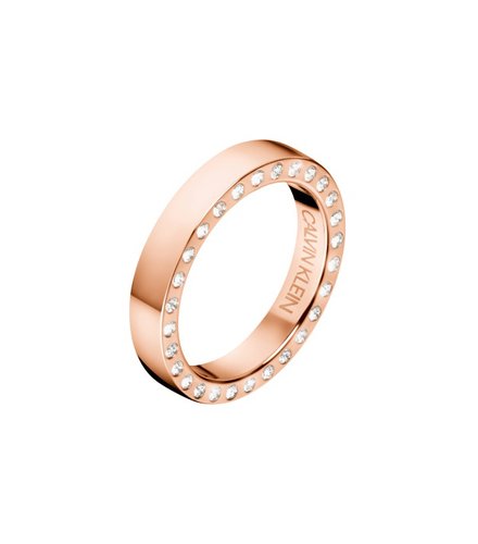 CALVIN KLEIN Hook Rose Gold Stainless Steel Ring KJ06PR1402