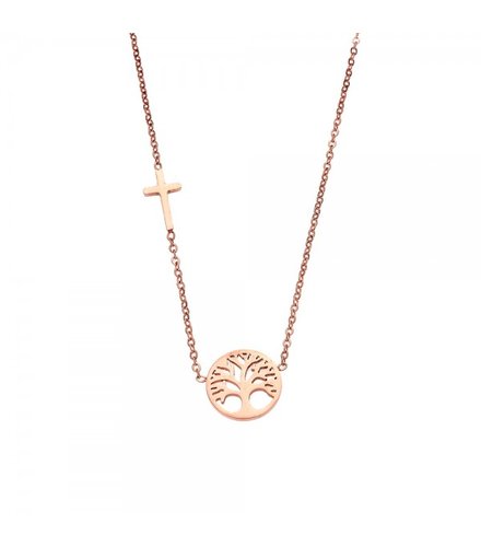 SENZA Steel Rose Gold Plated Necklace SSD3386RG