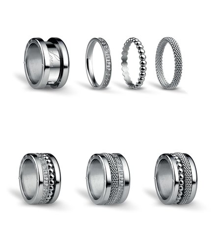BERING Symphony Set Silver Lights Stainless Steel Ring SILVERLIGHTS