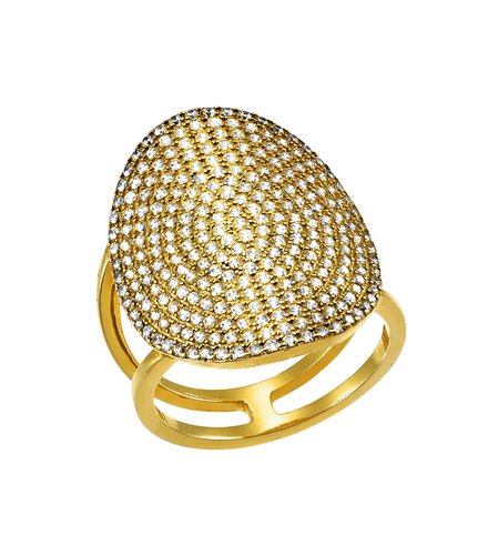 VOGUE Pave Δαχτυλίδι Χρυσό Από Ασήμι 925 Με Ζιργκόν 9053101