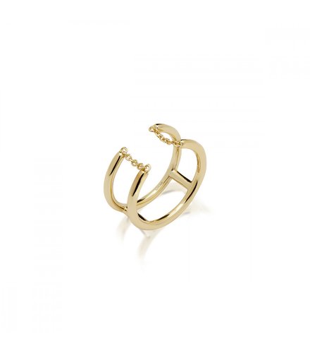 JCOU Chains Χρυσό Δαχτυλίδι Από Ασήμι 925 JW904G0-03