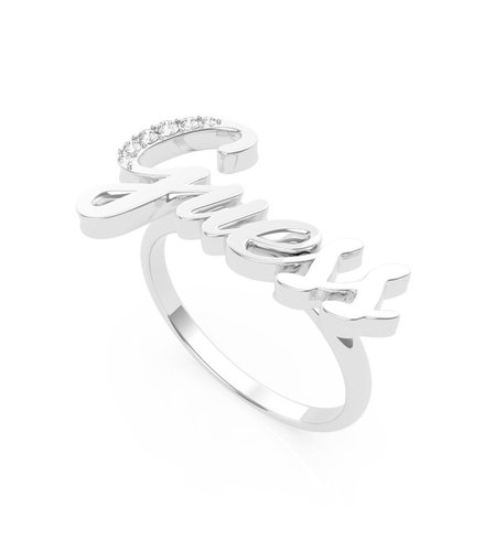 GUESS Steel Dream & Love Ασημένιο Δαχτυλίδι Με Λογότυπο UBR70019