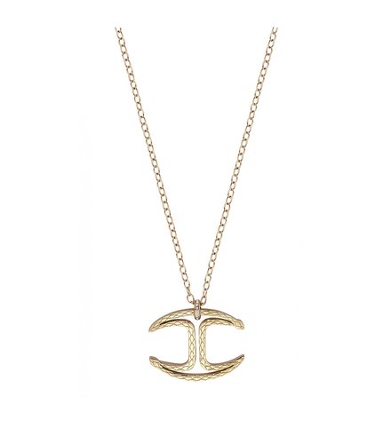 JUST CAVALLI Logo Gold Stainless Steel Necklace JCNL00850200