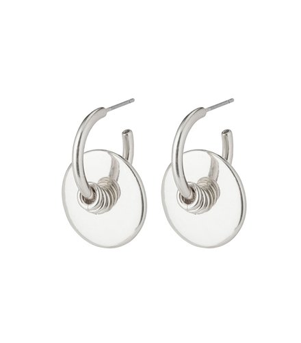 PILGRIM Clarity Deco Hoop Silver-Plated Earrings 112136013