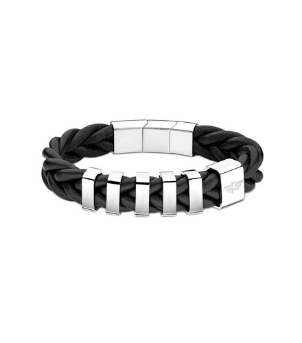 POLICE Gear Leather Stainless Steel Bracelet 21cm PEAGB2211522