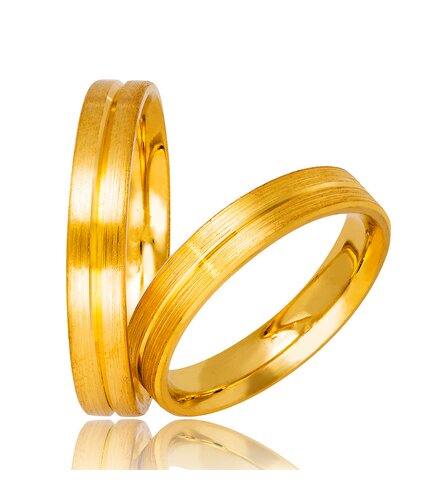 STERGIADIS Wedding Ring With Pattern Gold K14 736-GOLD