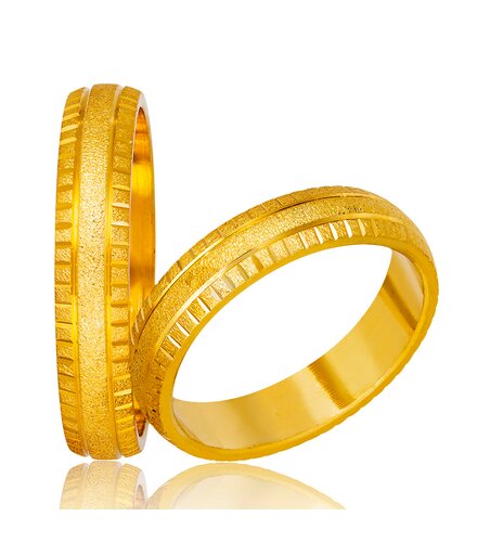 STERGIADIS Wedding Ring With Pattern Gold K14 756-GOLD