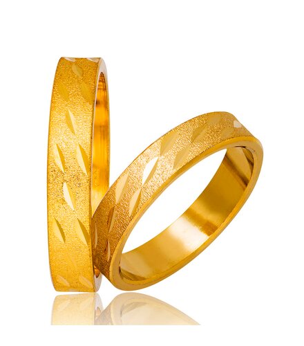 STERGIADIS Wedding Ring With Pattern Gold K14 759-GOLD