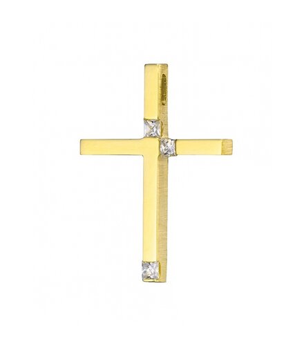TRIANTOS Σταυρός Σε Κίτρινο Χρυσό 14K Με Ζιργκόν 1.1.1369Y
