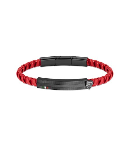 DUCATI Veloce Leather Stainless Steel Bracelet DTAGB2137005