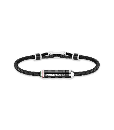 DUCATI Dinamica Leather Stainless Steel Bracelet DTAGB2137207