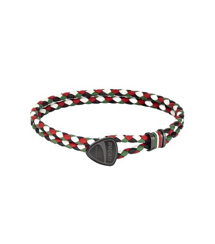 DUCATI Scudetto Leather Stainless Steel Bracelet DTAGB2137501