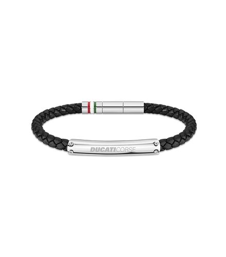 DUCATI Vittoria Leather Stainless Steel Bracelet DTAGB2137801