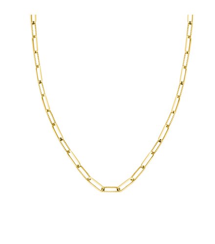 ROSEFIELD Hammered Chain Χρυσό Κολιέ Από Ανοξείδωτο Ατσάλι 41cm-45cm JNHCG-J628