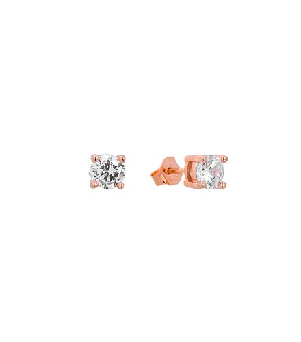 PRINCESILVERO Σκουλαρίκια Ροζ Χρυσά Από Ασήμι 925 Με Ζιργκόν 1A-SC240-2