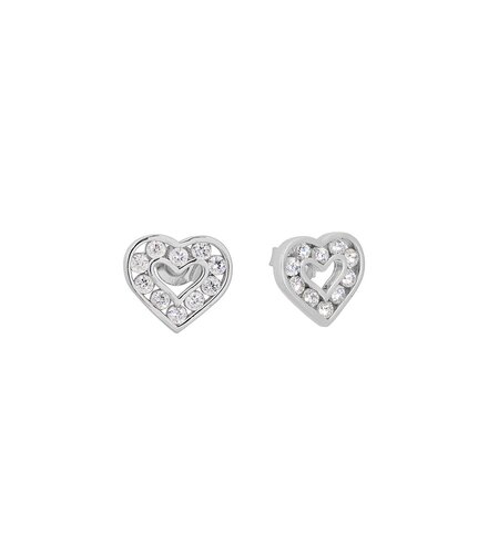 PRINCESILVERO Σκουλαρίκια Καρδιά Καρφωτό Από Ασήμι 925 Με Ζιργκόν 2A-SC471-1