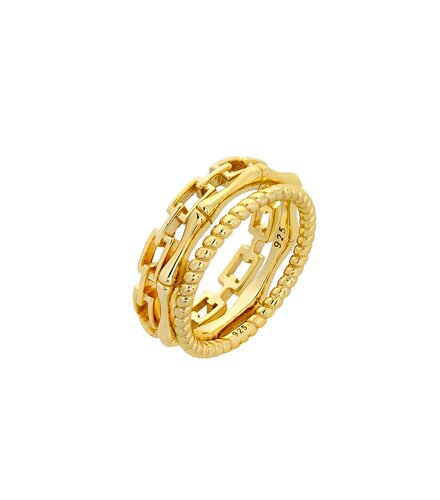 PRINCESILVERO Δαχτυλίδι Χρυσό Τριπλό Βεράκι Από Ασήμι 925 2ZK-RG041-3
