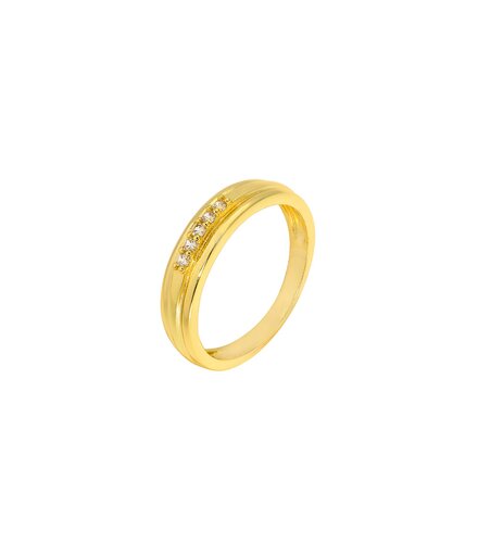 PRINCESILVERO Δαχτυλίδι Χρυσό Βέρα Φαρδιά Από Ασήμι 925 Με Ζιργκόν 3ZK-RG147-3