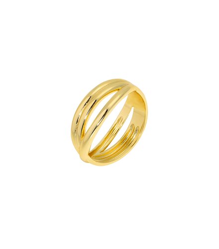 PRINCESILVERO Δαχτυλίδι Χρυσό Ασύμετρες Σειρές Από Ασήμι 925 3ZK-RG148-3