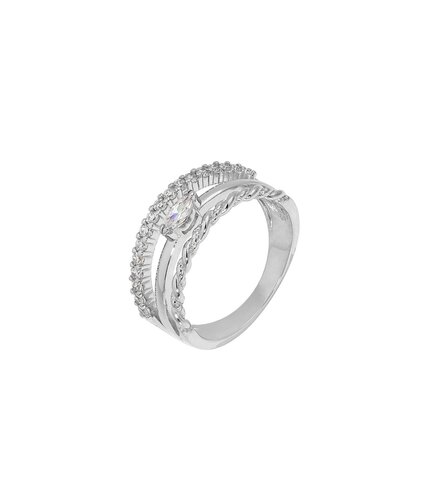 PRINCESILVERO Δαχτυλίδι Τριπλό Από Ασήμι 925 Με Ζιργκόν 3ZK-RG152-1