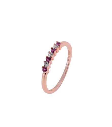 PRINCESILVERO Δαχτυλίδι Ροζ Χρυσό Βεράκι Από Ασήμι 925 Με Ζιργκόν 8TA-RG004-2R