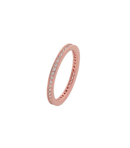 PRINCESILVERO Δαχτυλίδι Ροζ Χρυσό Ολόβερο Από Ασήμι 925 Με Ζιργκόν 9A-RG0035-2