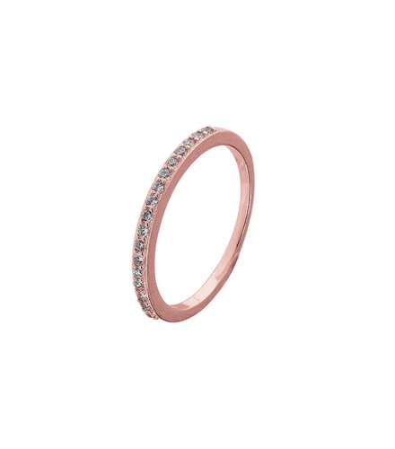 PRINCESILVERO Δαχτυλίδι Ροζ Χρυσό Ολόβερο Λεπτό Από Ασήμι 925 Με Ζιργκόν 9A-RG0038-2