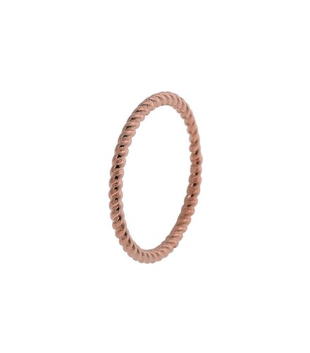 PRINCESILVERO Δαχτυλίδι Ροζ Χρυσό Βεράκι Στριφτό Από Ασήμι 925 9A-RG0039-2