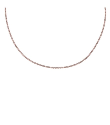 PRINCESILVERO Κολιέ Ροζ Χρυσό Από Ασήμι 925 Με Ζιργκόν 45cm 9O-KD001-2