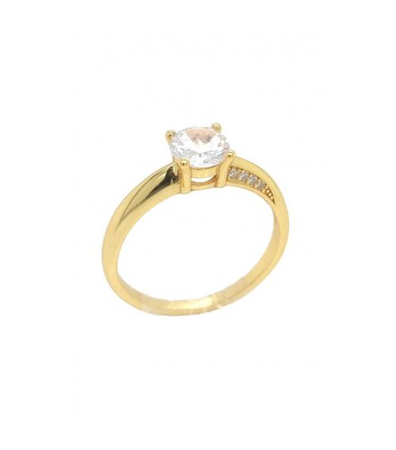 PRINCESILVERO Δαχτυλίδι Χρυσό Μονόπετρο Λεπτό Από Ασήμι 925 Με Ζιργκόν 9C-RG027-3