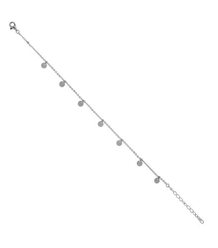 PRINCESILVERO Βραχιόλι Ποδιού 7 Κυκλάκια Από Ασήμι 925 20cm-25cm 9A-AN024-1