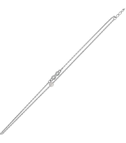 PRINCESILVERO Βραχιόλι Διπλή Αλυσίδα Άπειρο Από Ασήμι 925 15cm-18cm 9A-BR055-1