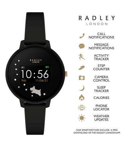 RADLEY LONDON Series 03 Smartwatch Dog Black Silicone RYS03-2026