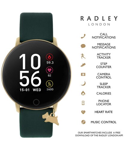 RADLEY LONDON Series 05 Smartwatch With Charm Gold and Green Leather RYS05-2102-INΤ